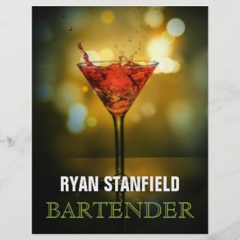 Bartender Promotional Sheet With Drink Ingredients by SocialiteDesigns at Zazzle
