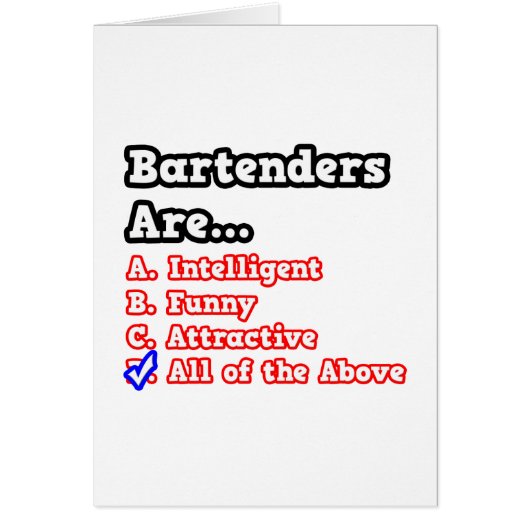 Bartender Quiz...Joke Cards (Front)