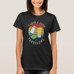 Bartender Quote I Love A Good Threesome Barman Dri T-Shirt