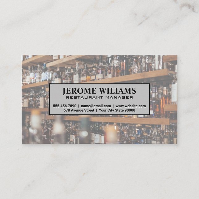 Bartender | Restaurant Industry Business Card (Front)