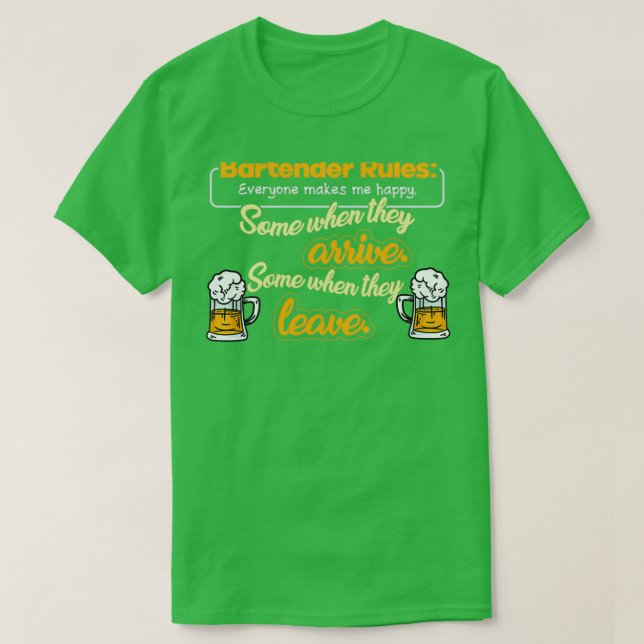 Bartender Rules Party Cocktail Pun 1 T-Shirt (Design Front)