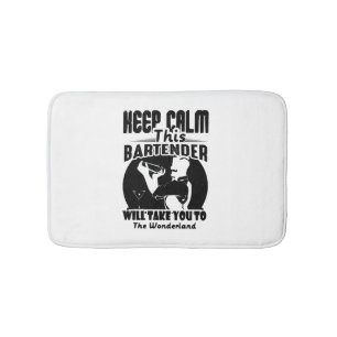 Bartender Shirt - Keep Calm This Bartender T shirt Bath Mat