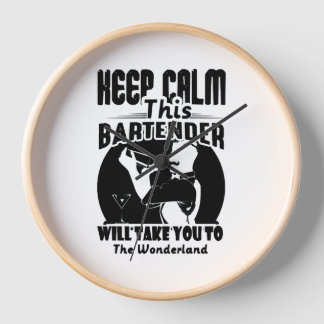 Bartender Shirt - Keep Calm This Bartender T shirt Clock