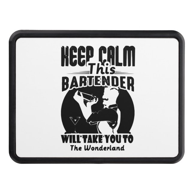 Bartender Shirt - Keep Calm This Bartender T shirt Hitch Cover (Front)