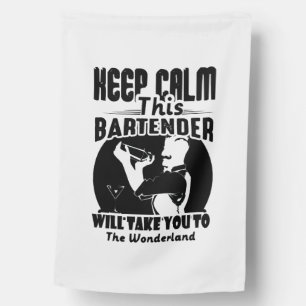Bartender Shirt - Keep Calm This Bartender T shirt House Flag