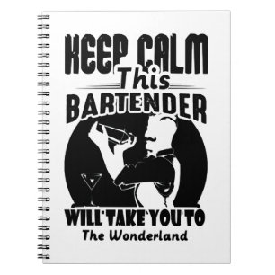 Bartender Shirt - Keep Calm This Bartender T shirt Notebook