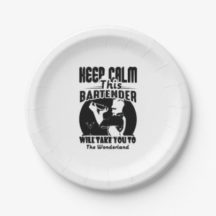 Bartender Shirt - Keep Calm This Bartender T shirt Paper Plates