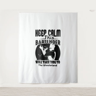 Bartender Shirt - Keep Calm This Bartender T shirt Tapestry