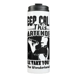 Bartender Shirt - Keep Calm This Bartender T shirt Thermal Tumbler