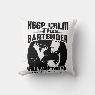 Bartender Shirt - Keep Calm This Bartender T shirt Throw Pillow