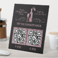 Bartender sparkling pink SCAN TO PAY QR CODES Pedestal Sign | Zazzle