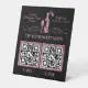 Bartender sparkling pink SCAN TO PAY QR CODES Pedestal Sign | Zazzle