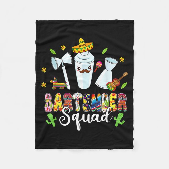 Bartender Squad Lets Fiesta Cinco De Mayo Mexican  Fleece Blanket (Front)