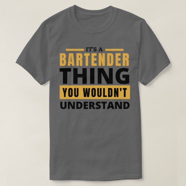 BARTENDER Sticker T-Shirt (Design Front)