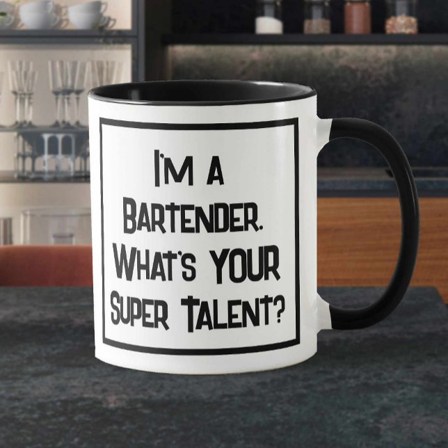 Bartender Super Talent. Barman Two Tone Coffee Mug (Creator Uploaded)
