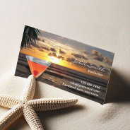 Bartender Tropical Sunset Beach Cocktail Business Card at Zazzle