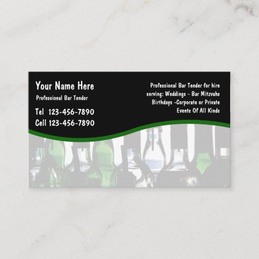 Customizable Bartender Business Cards