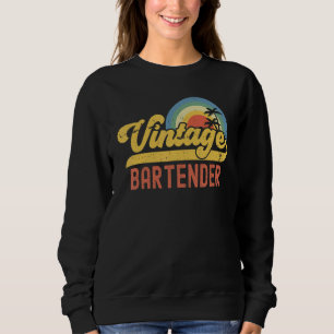 Bartender Vintage Sunset Profession Retro Job Titl Sweatshirt