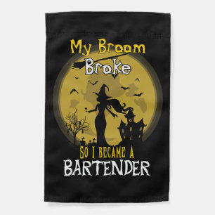 Bartender Witch Halloween Garden Flag
