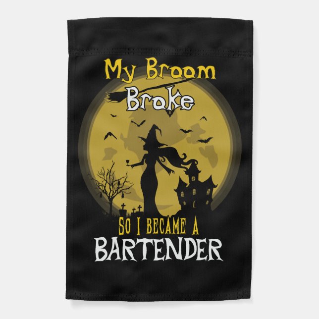 Bartender Witch Halloween Garden Flag (Front)