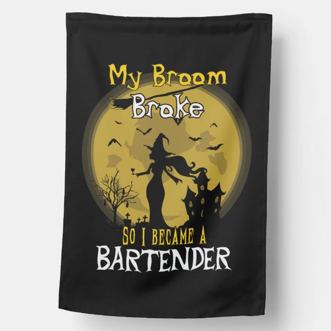 Bartender Witch Halloween House Flag (Front)