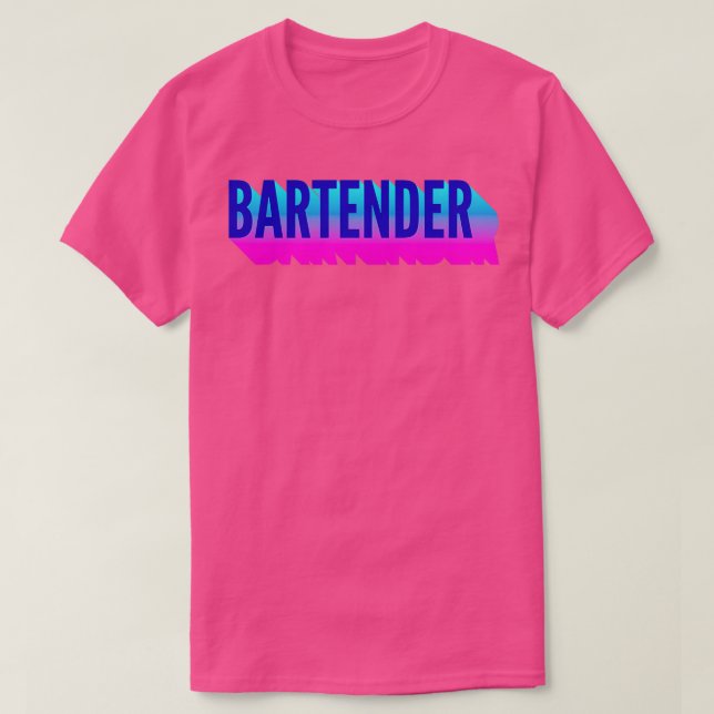 Bartender With Long Gradient Shadow 2 T-Shirt (Design Front)