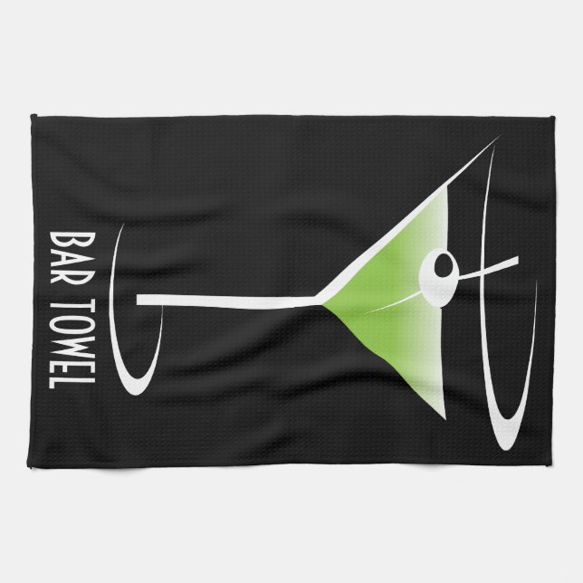 Bartenders Bar Towel Martini Glass (Horizontal)