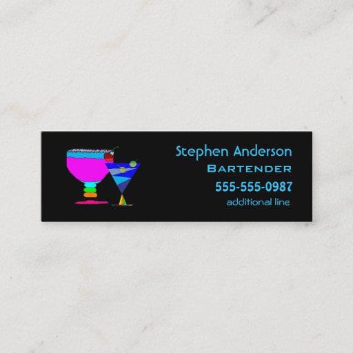 Customizable Bartenders Cocktails Business Cards