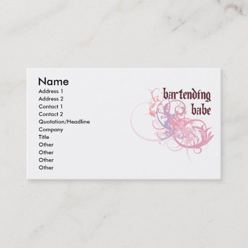Bartending Babe Business Cards