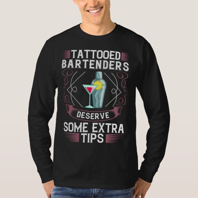 Bartending Shaker Mixing Cocktail Bartender T-Shirt (Front)