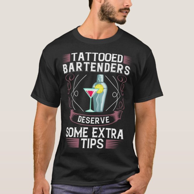 Bartending Shaker Mixing Cocktail Bartender T-Shirt (Front)