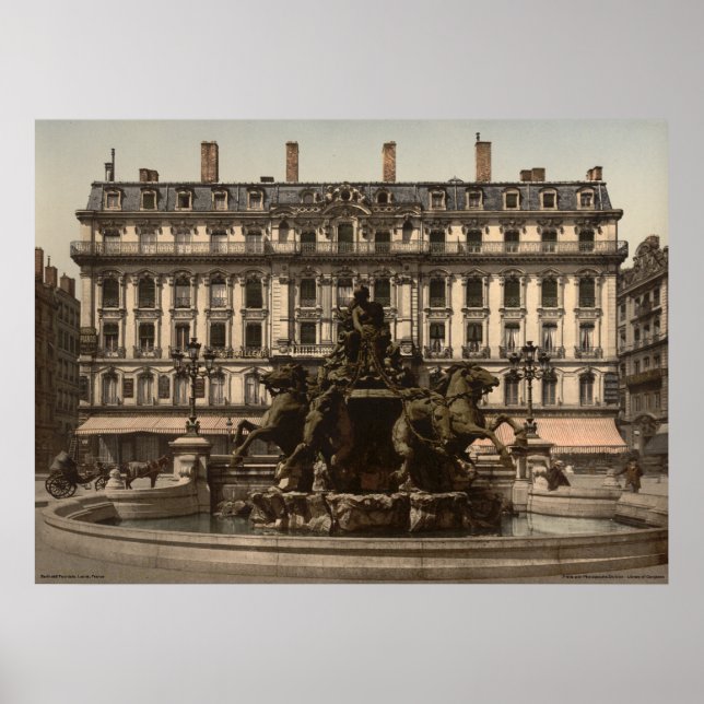 Bartholdi Fountain, Lyons, France Poster (Front)