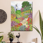 Bartholdi Park Washington DC | Mockingbird Gardens Canvas Print<br><div class="desc">This Mockingbird Gardens canvas features original watercolor artwork inspired by the beautiful flowers in Bartholdi Park, Washington D.C. A paver path surrounded by colorful blooming Spring flowers, and visited by a chatty mockingbird with the United States Capitol Building in the background. This is original art by Tiffany Duffy. See some...</div>