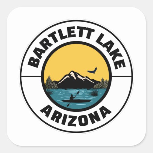 Bartlett Lake Arizona Mountain Fishing Kayaking Square Sticker
