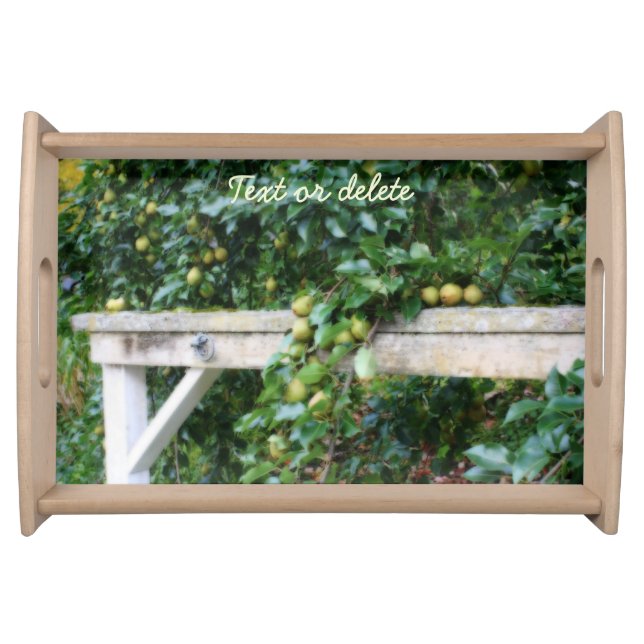 Bartlett Pears On Tree Orton Effect Personalized Serving Tray (Front)
