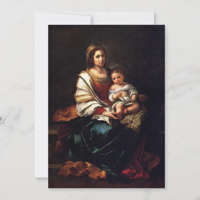 Bartolomé Esteban Murillo - La Virgen del Rosario Invitation (Front)