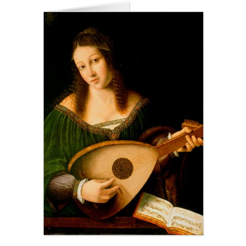 Bartolomeo Veneto Lady Playing Lute Portrait Art