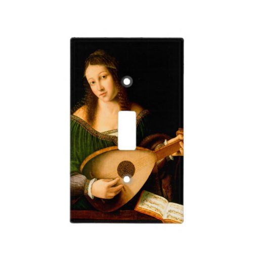 Bartolomeo Veneto Lady Playing Lute Portrait Art Light Switch Cover