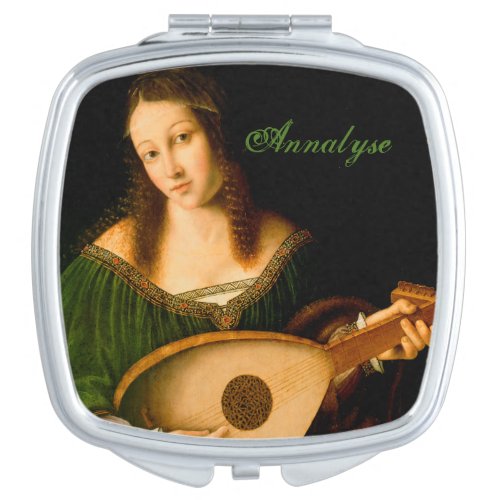 Bartolomeo Veneto Lady Playing Lute Portrait Art Makeup Mirror