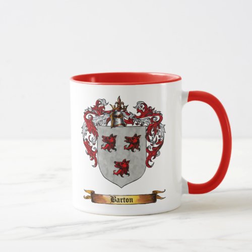 Barton Coat of Arms _ Personalize first name Mug