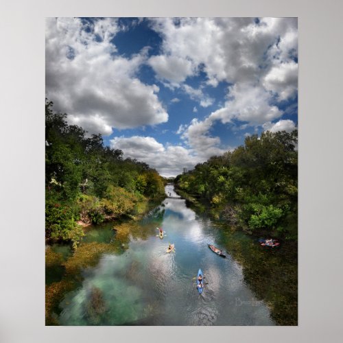 Barton Creek Kayaks _ Austin Texas Poster