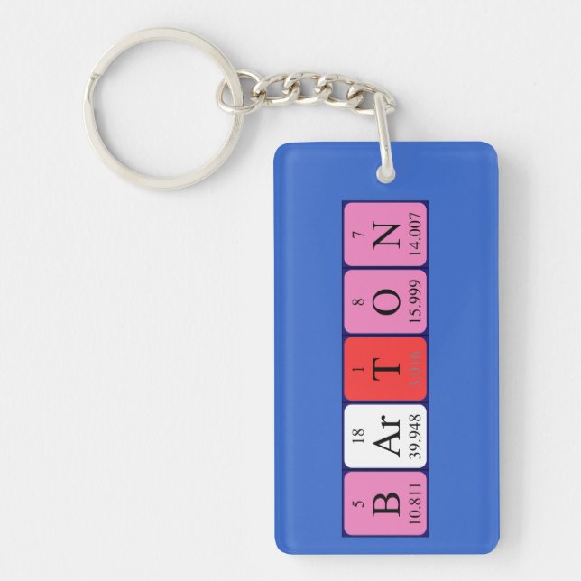 Barton periodic table name keyring (Front)