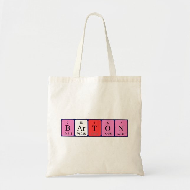 Barton periodic table name tote bag (Front)