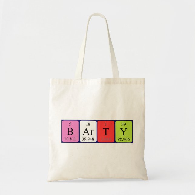 Barty periodic table name tote bag (Front)