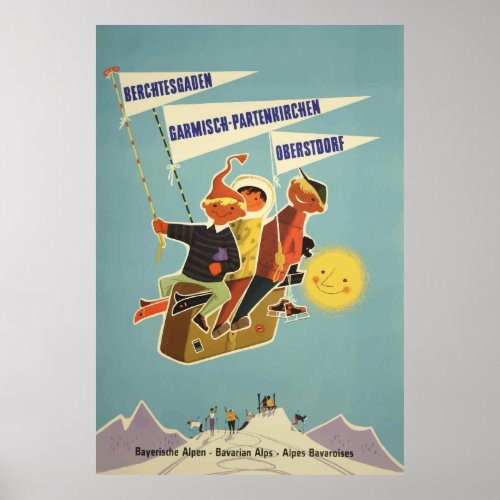 Barvarian Alps Vintage Poster