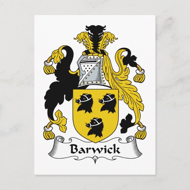 Barwick Family Crest Postcard (Front)