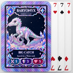 Baryonyx Dinosaur, Rainbow Foil Art Poker Cards