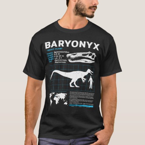 Baryonyx fossil fact sheet T_Shirt