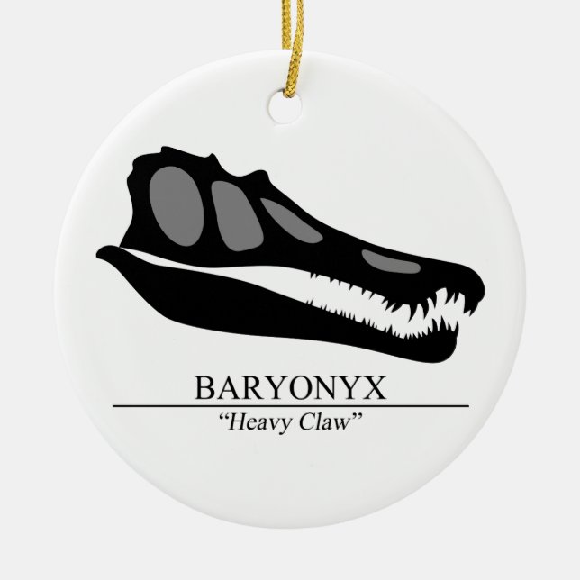 Baryonyx Skull Ceramic Ornament (Front)