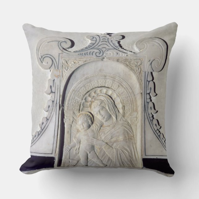Bas-relief of a Madonna and Child (marble) Throw Pillow (Front)